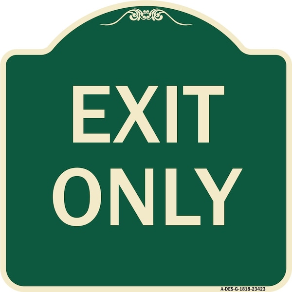 Parking Lot Exit Only Heavy-Gauge Aluminum Architectural Sign, 18" L, 18" H, G-1818-23423